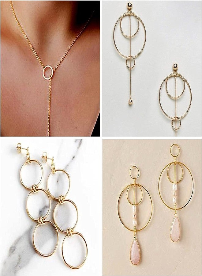 Excellentcrafts Brass Hollow Circle Pendant Charm Links Open Bezel Frames Connectors Round Beading Hoop Earrings for Necklace Bracelet Jewelry Making Resin Craft - Silver Finish (10mm) - Image 4